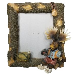 Moose 3D Photo Frame Resin Rustic Lodge Log Cabin Moose Picture Frame 7"H x 6"W‎